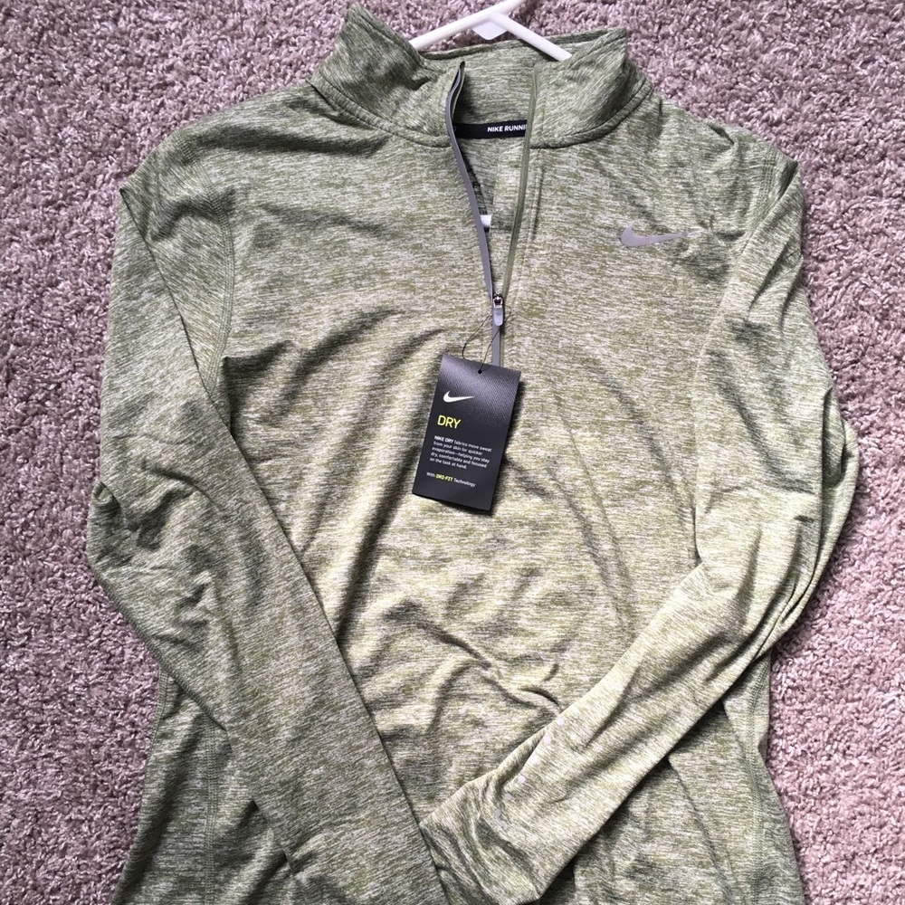 Army Green Quarter Zip- Nike - Picture 2 of 7
